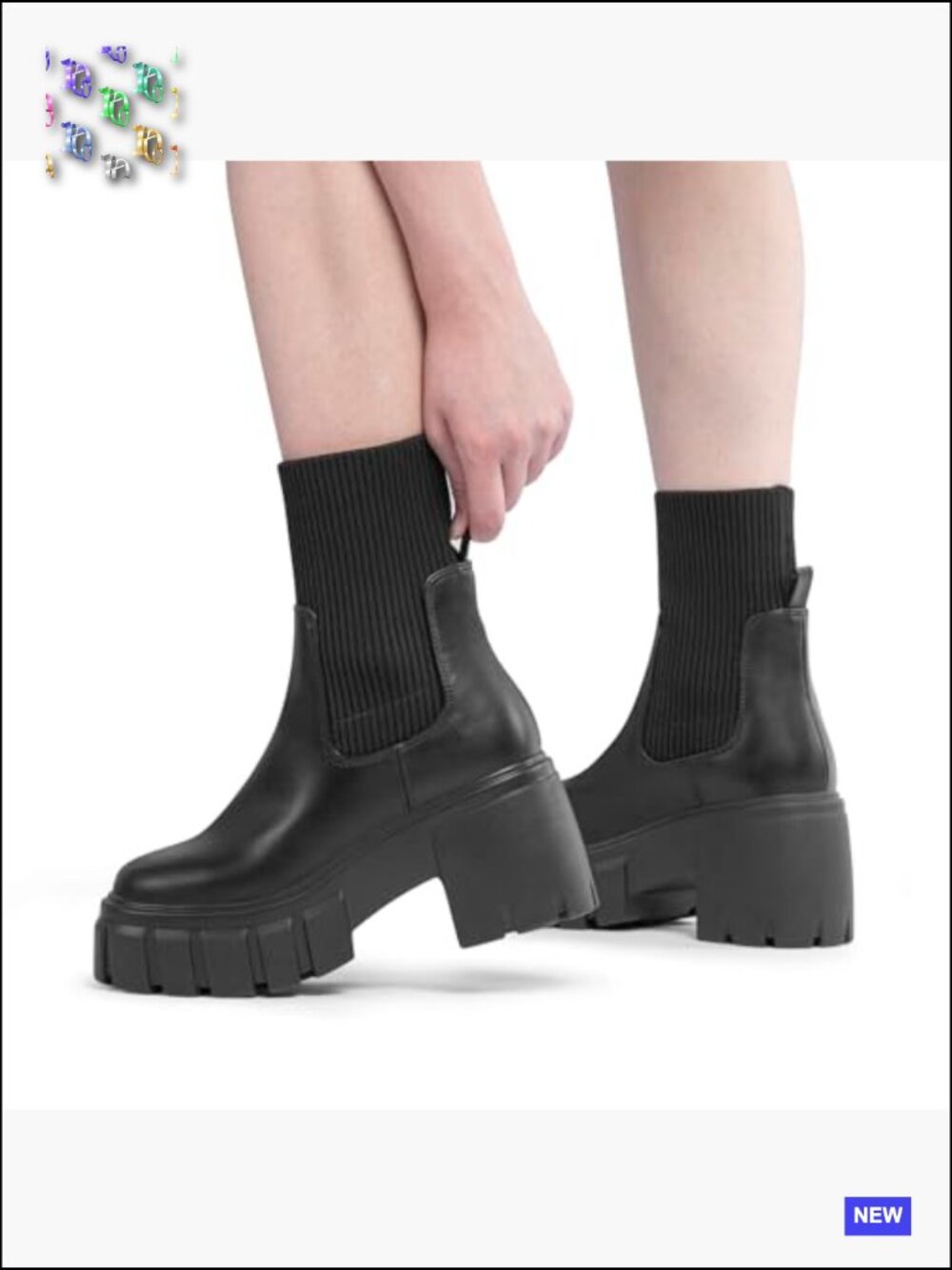 Chelsea Ankle Boots Chunky Heel Lug Sole Comfy Slip On Fall Winter Booties - Picture 6 of 7